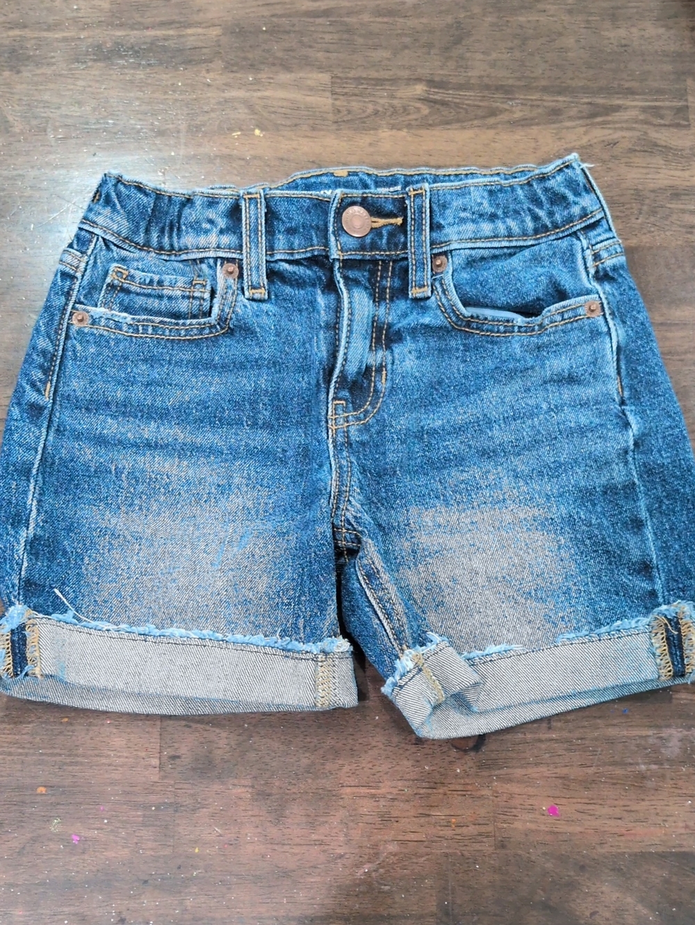 Old Navy Girls Blue Rolled-Cuff Denim Shorts Size 8